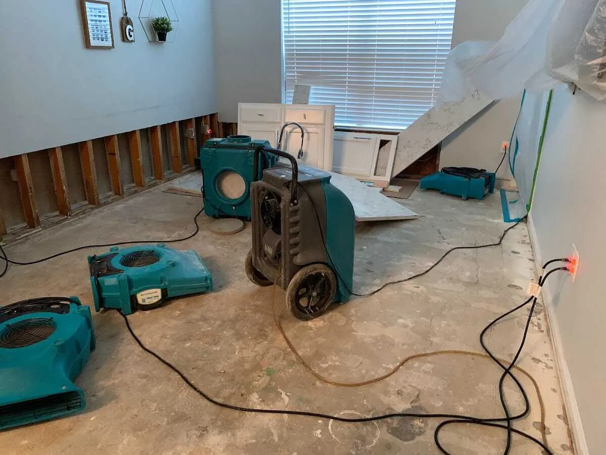 Dehumidifier in flood-cut room for Water Damage Restoration in Nevada